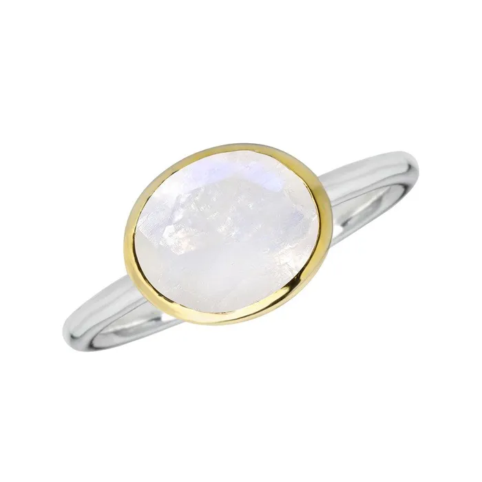 Rings Rainbow Moonstone Ring 14K Gold Plated Over 925 Silver Jewelry YoTreasure