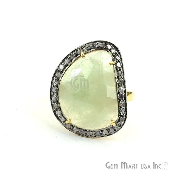 Rings Sapphire with Diamond Pave Ring 925 Sterling Silver Gold Vermeil Adjustable Gemstone Ring NDRG12037 GemMartUSA Rings Sapphire with Diamond Pave Ring 925 Sterling Silver Gold Vermeil Adjustable Gemstone Ring NDRG12037 GemMartUSA