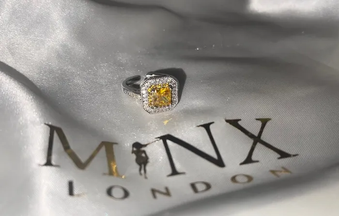 Rings Yellow Diamond Ring Yellow Diamond Engagement Rings Canary Yellow Diamond Ring Baguette Ring Womens Engagement Ring Halo Ring Minx London