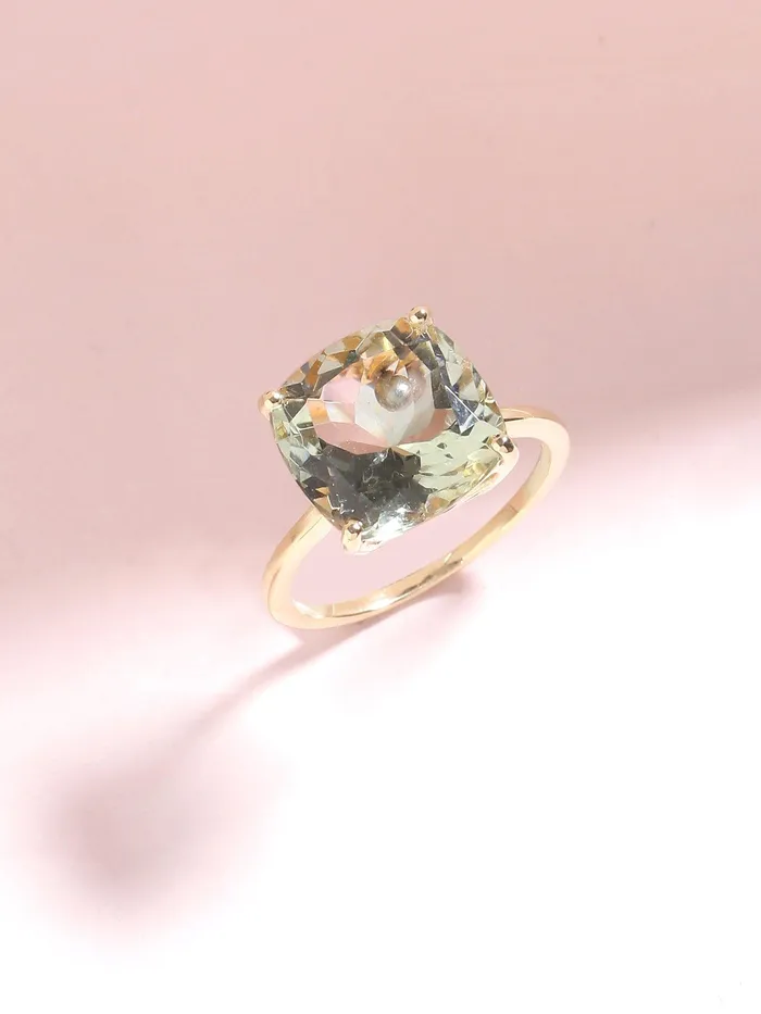 Rings YoTreasure 585 Ct Green Amethyst Solid 10k Yellow Gold Ring Jewelry Rings YoTreasure 585 Ct Green Amethyst Solid 10k Yellow Gold Ring Jewelry