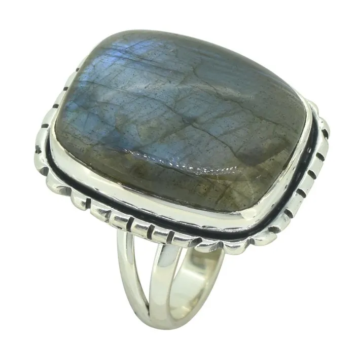 Rings YoTreasure Blue Fire Labradorite Ring Solid 925 Sterling Silver Gemstone Jewelry Rings YoTreasure Blue Fire Labradorite Ring Solid 925 Sterling Silver Gemstone Jewelry
