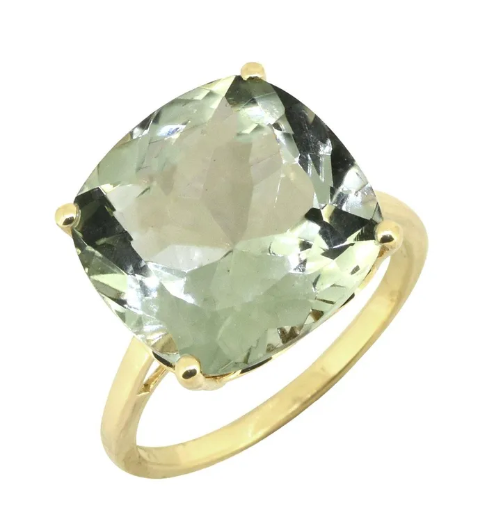 Rings YoTreasure Green Amethyst Solid 925 Sterling Silver Gold Plated Statement Ring Jewelry Rings YoTreasure Green Amethyst Solid 925 Sterling Silver Gold Plated Statement Ring Jewelry