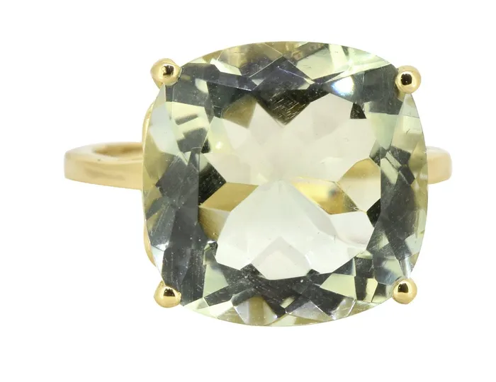 Rings YoTreasure Green Amethyst Solid 925 Sterling Silver Gold Plated Statement Ring Jewelry Rings YoTreasure Green Amethyst Solid 925 Sterling Silver Gold Plated Statement Ring Jewelry
