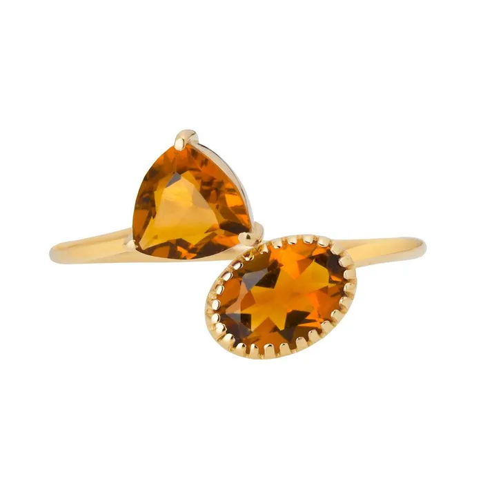 Rings YoTreasure Natural Citrine Solid 14K Yellow Gold Adjustable Ring Jewelry Rings YoTreasure Natural Citrine Solid 14K Yellow Gold Adjustable Ring Jewelry