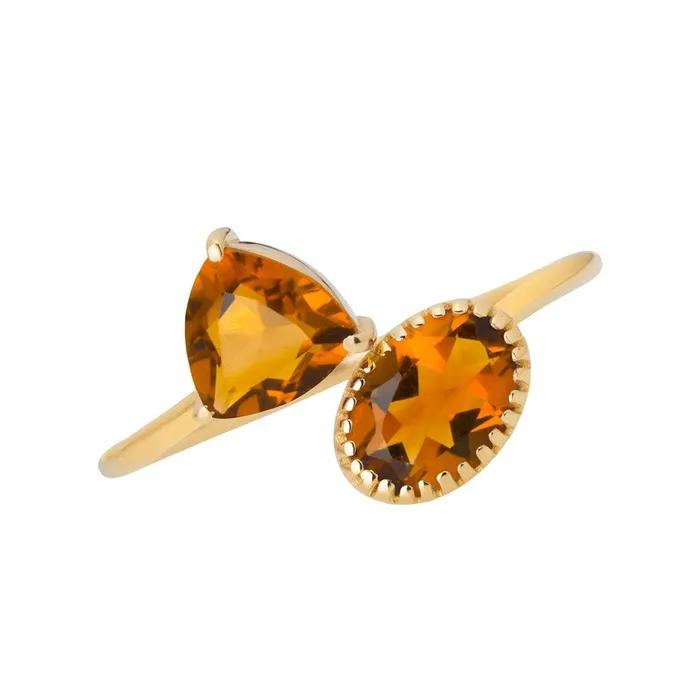 Rings YoTreasure Natural Citrine Solid 14K Yellow Gold Adjustable Ring Jewelry Rings YoTreasure Natural Citrine Solid 14K Yellow Gold Adjustable Ring Jewelry