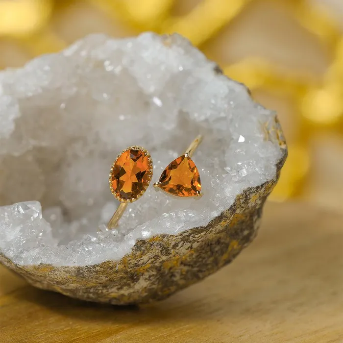 Rings YoTreasure Natural Citrine Solid 14K Yellow Gold Adjustable Ring Jewelry Rings YoTreasure Natural Citrine Solid 14K Yellow Gold Adjustable Ring Jewelry