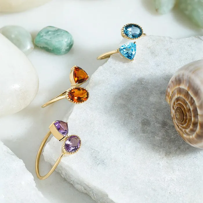 Rings YoTreasure Natural Citrine Solid 14K Yellow Gold Adjustable Ring Jewelry Rings YoTreasure Natural Citrine Solid 14K Yellow Gold Adjustable Ring Jewelry