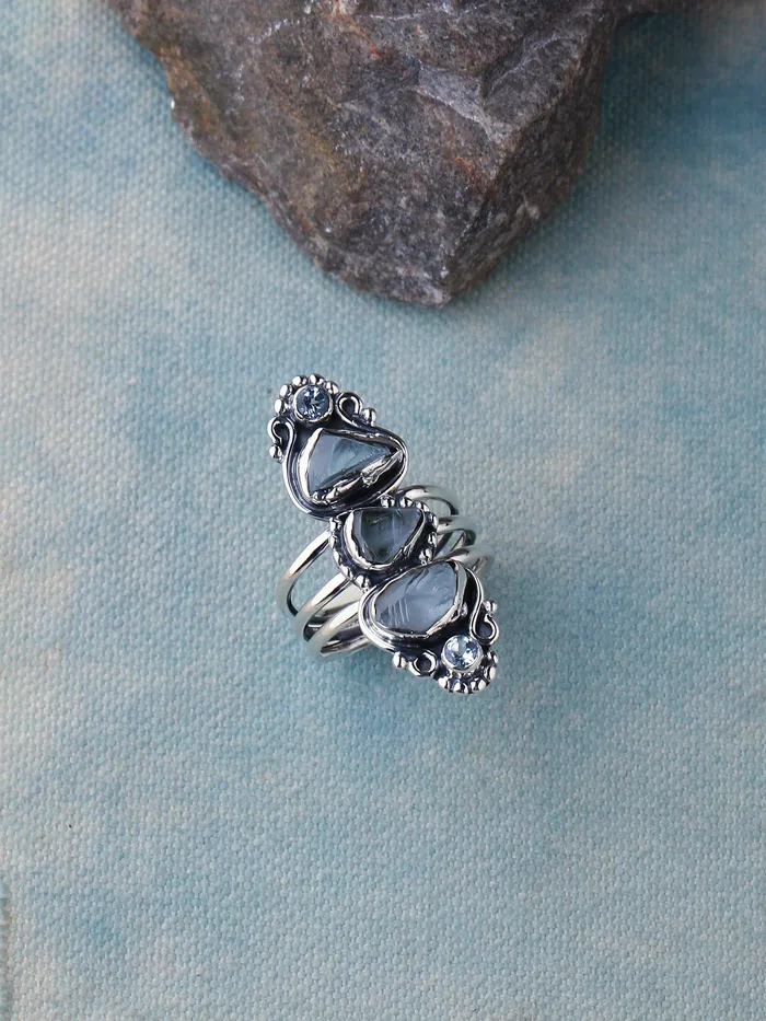 Rough Blue Topaz Solid 925 Sterling Silver Designer Ring Jewelry YoTreasure Rings Rough Blue Topaz Solid 925 Sterling Silver Designer Ring Jewelry YoTreasure Rings