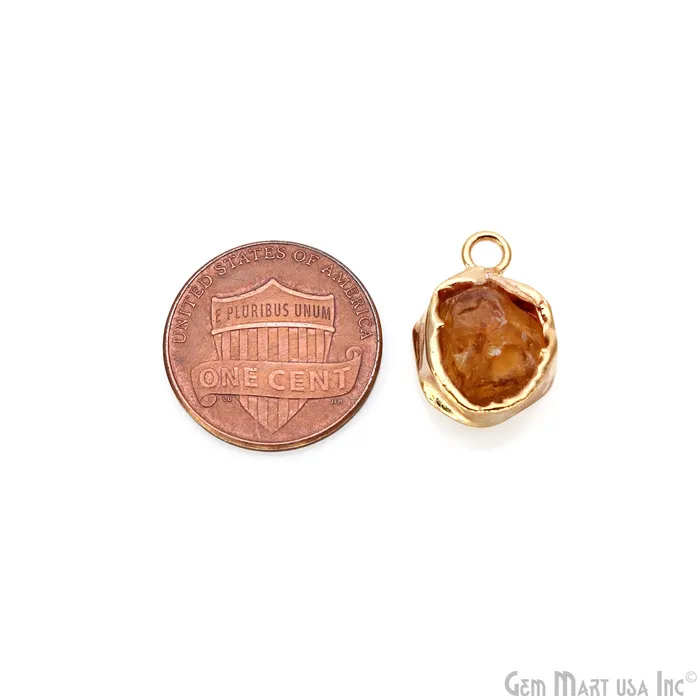 Rough Gemstone 19x13mm Gold Row Edge Single Bail Charm Connector GemMartUSA Charm Necklaces Rough Gemstone 19x13mm Gold Row Edge Single Bail Charm Connector GemMartUSA Charm Necklaces