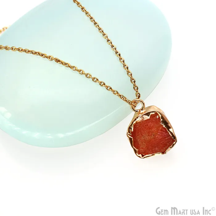 Rough Gemstone 19x13mm Gold Row Edge Single Bail Charm Connector GemMartUSA Charm Necklaces Rough Gemstone 19x13mm Gold Row Edge Single Bail Charm Connector GemMartUSA Charm Necklaces