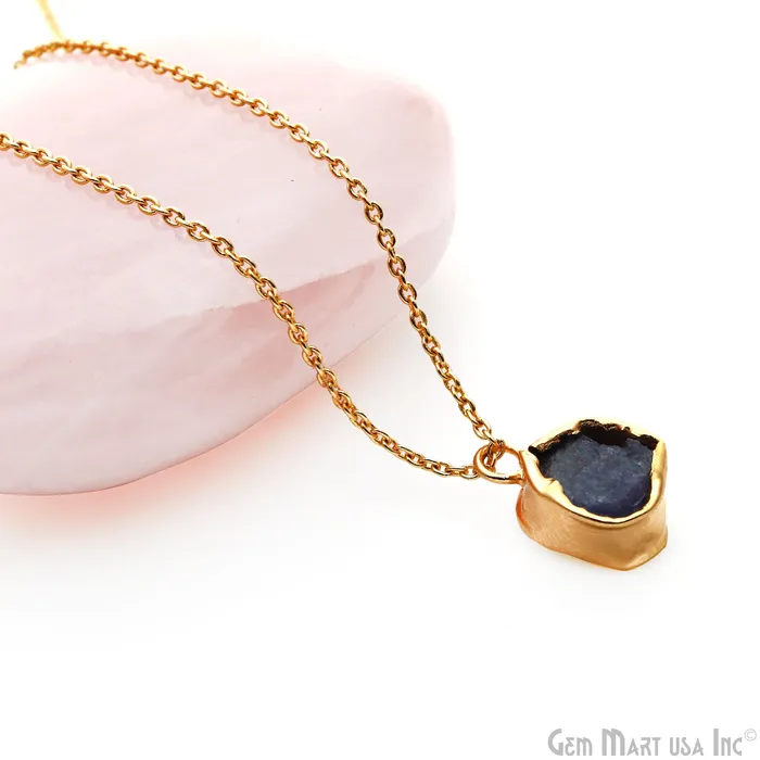 Rough Gemstone 19x13mm Gold Row Edge Single Bail Charm Connector GemMartUSA Charm Necklaces Rough Gemstone 19x13mm Gold Row Edge Single Bail Charm Connector GemMartUSA Charm Necklaces