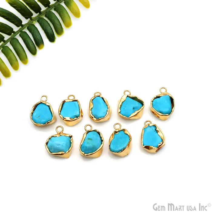 Rough Gemstone 19x13mm Gold Row Edge Single Bail Charm Connector GemMartUSA Charm Necklaces Rough Gemstone 19x13mm Gold Row Edge Single Bail Charm Connector GemMartUSA Charm Necklaces