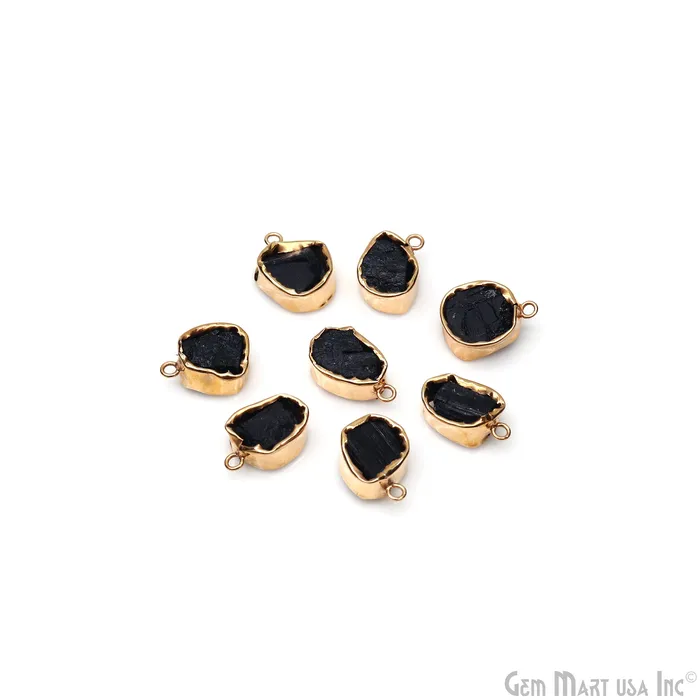 Rough Gemstone 19x13mm Gold Row Edge Single Bail Charm Connector GemMartUSA Charm Necklaces Rough Gemstone 19x13mm Gold Row Edge Single Bail Charm Connector GemMartUSA Charm Necklaces