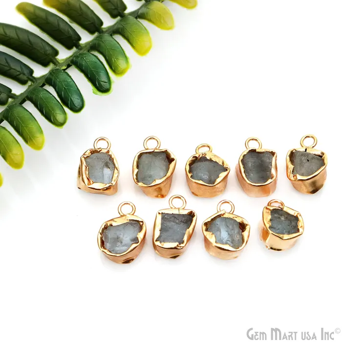Rough Gemstone 19x13mm Gold Row Edge Single Bail Charm Connector GemMartUSA Charm Necklaces Rough Gemstone 19x13mm Gold Row Edge Single Bail Charm Connector GemMartUSA Charm Necklaces