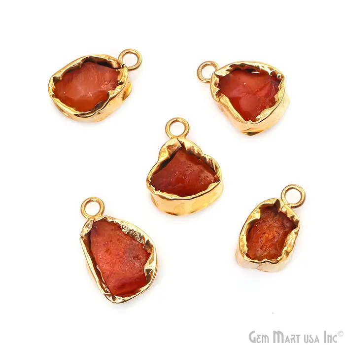 Rough Gemstone 19x13mm Gold Row Edge Single Bail Charm Connector GemMartUSA Charm Necklaces Rough Gemstone 19x13mm Gold Row Edge Single Bail Charm Connector GemMartUSA Charm Necklaces