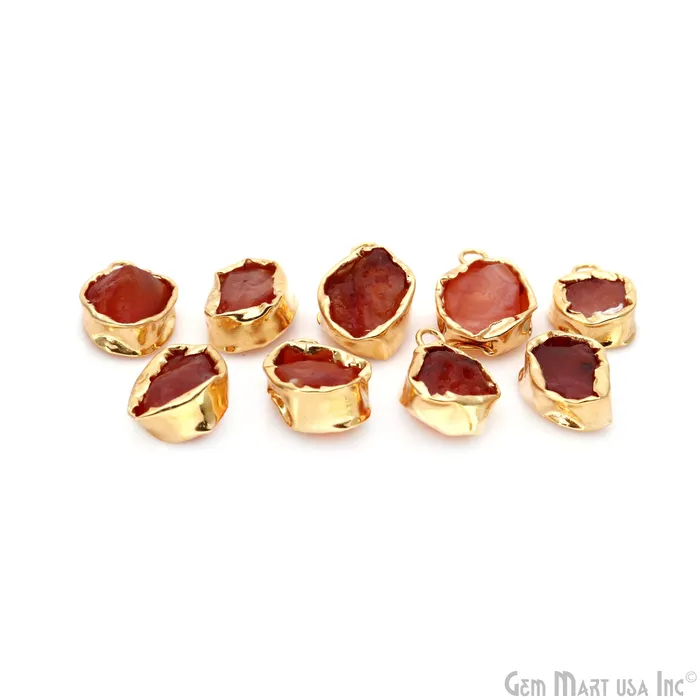 Rough Gemstone 19x13mm Gold Row Edge Single Bail Charm Connector GemMartUSA Charm Necklaces Rough Gemstone 19x13mm Gold Row Edge Single Bail Charm Connector GemMartUSA Charm Necklaces