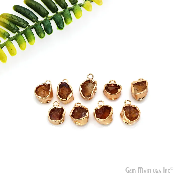 Rough Gemstone 19x13mm Gold Row Edge Single Bail Charm Connector GemMartUSA Charm Necklaces Rough Gemstone 19x13mm Gold Row Edge Single Bail Charm Connector GemMartUSA Charm Necklaces