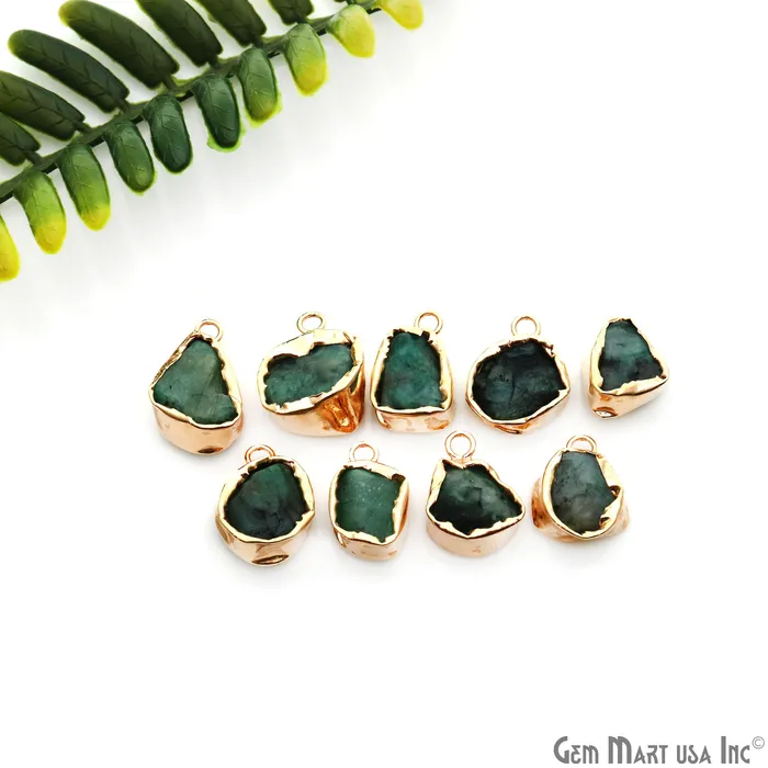 Rough Gemstone 19x13mm Gold Row Edge Single Bail Charm Connector GemMartUSA Charm Necklaces Rough Gemstone 19x13mm Gold Row Edge Single Bail Charm Connector GemMartUSA Charm Necklaces