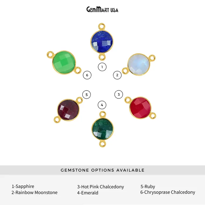 Round 8mm Double Bail Gold Plated Gemstone Bezel Connector GemMartUSA Rings Round 8mm Double Bail Gold Plated Gemstone Bezel Connector GemMartUSA Rings