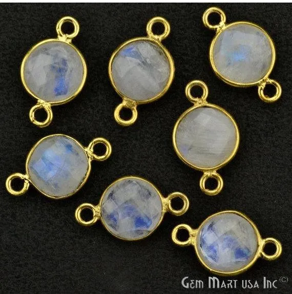 Round 8mm Double Bail Gold Plated Gemstone Bezel Connector GemMartUSA Rings Round 8mm Double Bail Gold Plated Gemstone Bezel Connector GemMartUSA Rings
