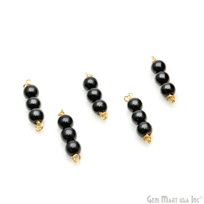 Round Gemstone Three Beads Gold Wire Wrapped Bar Pendant Connector GemMartUSA Necklaces Round Gemstone Three Beads Gold Wire Wrapped Bar Pendant Connector GemMartUSA Necklaces