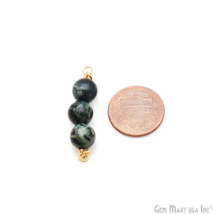 Round Gemstone Three Beads Gold Wire Wrapped Bar Pendant Connector GemMartUSA Necklaces Round Gemstone Three Beads Gold Wire Wrapped Bar Pendant Connector GemMartUSA Necklaces
