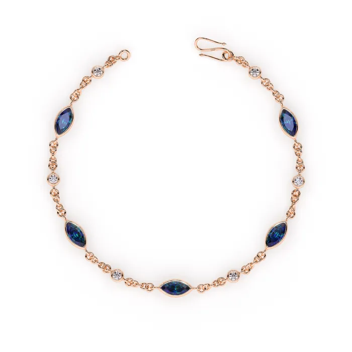 Safiya Jewels Bracelets Bright Eyes 14K Rose Gold Natural Alexandrite Bracelet Safiya Jewels Bracelets Bright Eyes 14K Rose Gold Natural Alexandrite Bracelet