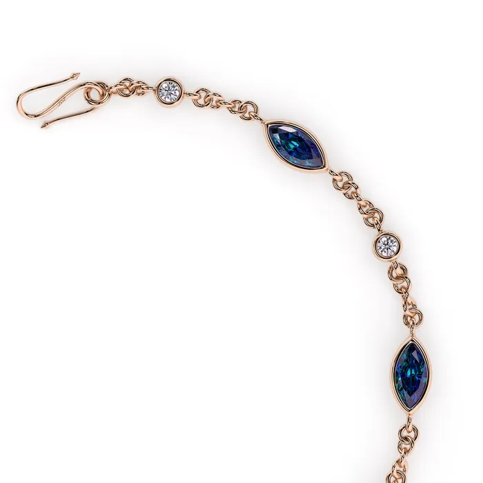 Safiya Jewels Bracelets Bright Eyes 14K Rose Gold Natural Alexandrite Bracelet