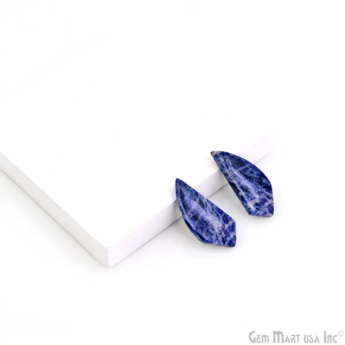 Sodalite Nail Shape 30X13mm Loose Gemstone For Earring Pair GemMartUSA Earrings Sodalite Nail Shape 30X13mm Loose Gemstone For Earring Pair GemMartUSA Earrings
