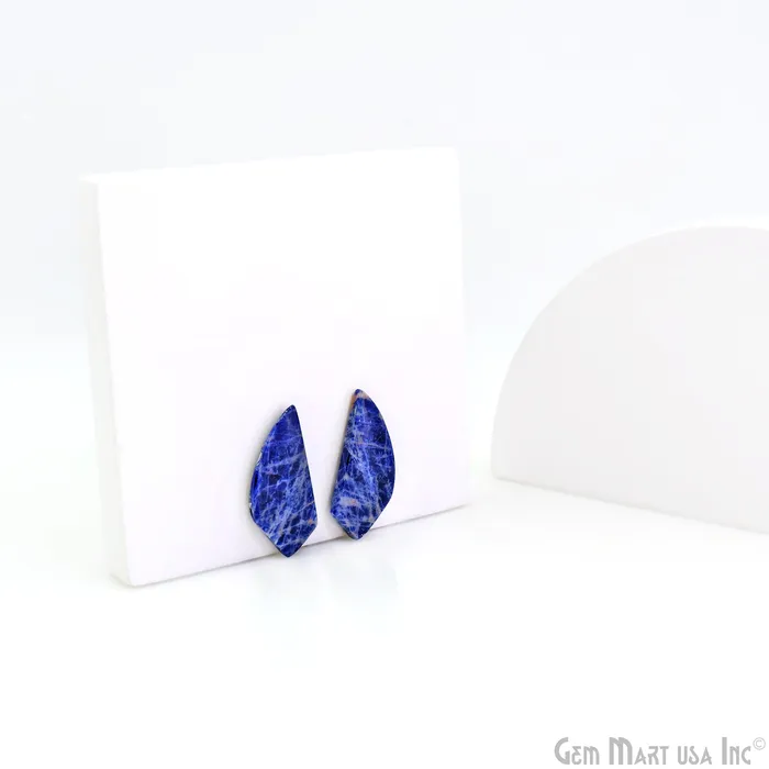 Sodalite Nail Shape 30X13mm Loose Gemstone For Earring Pair GemMartUSA Earrings
