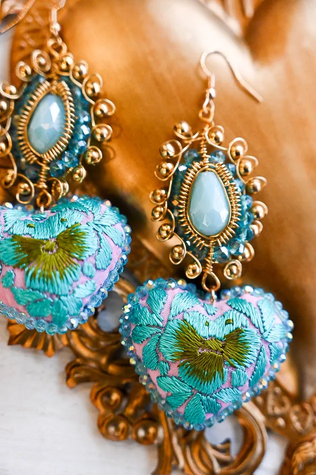 Treasured Heart Earrings Folklore Tradition Earrings