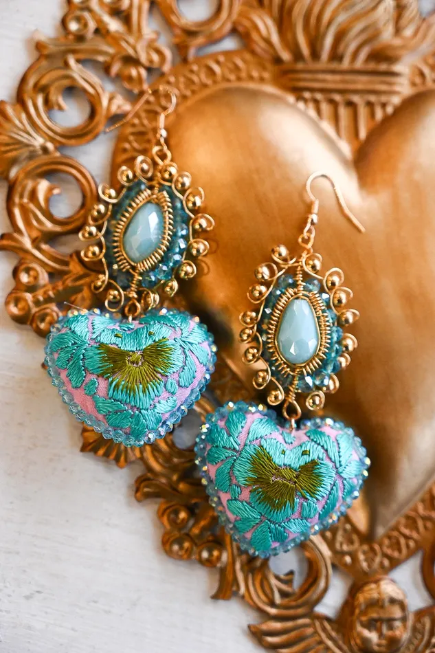 Treasured Heart Earrings Folklore Tradition Earrings