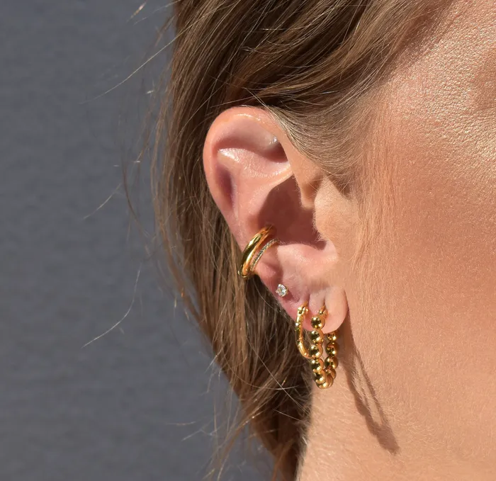 TRIO GOLD EAR STACK SET Mai Dsire Earrings