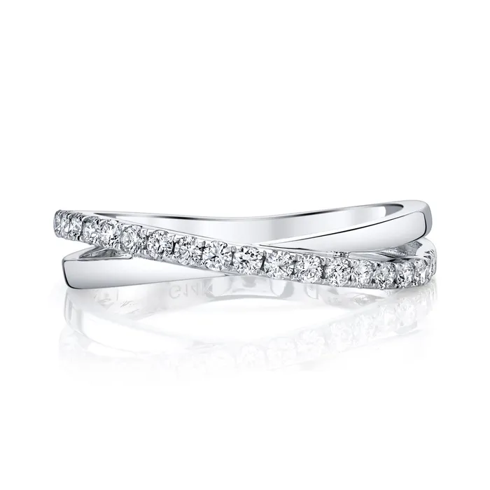 TVON Rings 14K 033cttw VS White Diamond Criss Cross Ring