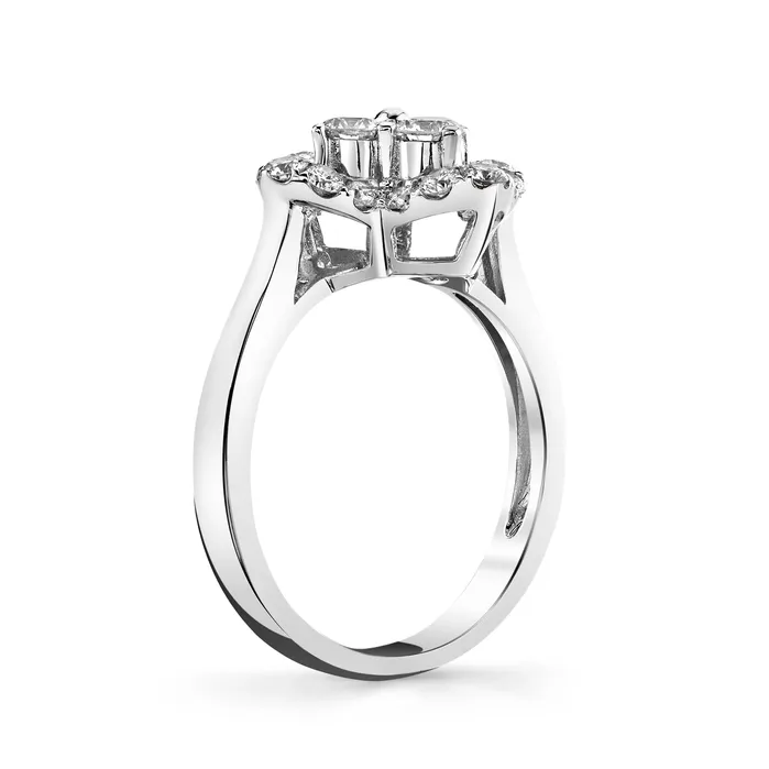TVON Rings 14K 114cttw VS White Diamond Clover Ring