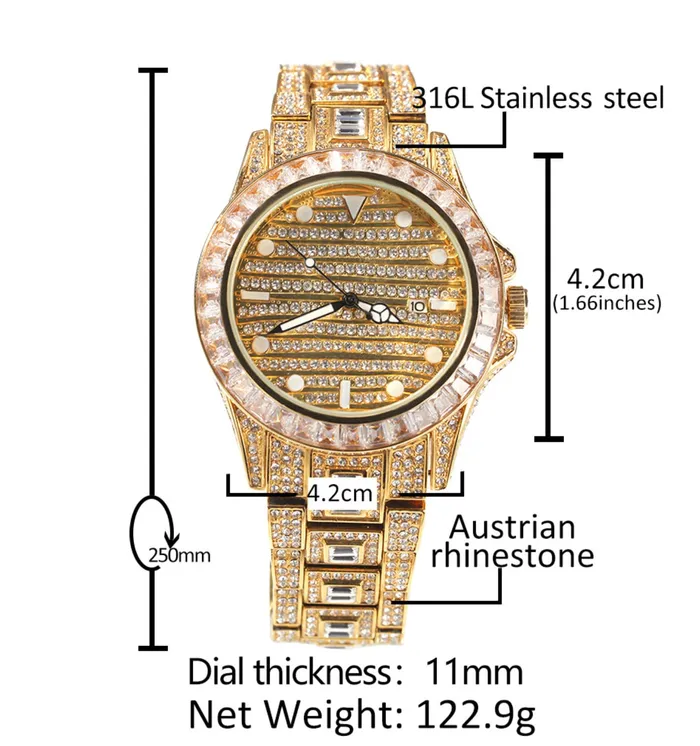 Watches Minx London Iced Out Watch Iced Watch Mens Iced Out Watch Hip Hop Watch Baguette Watch Diamond Watches Rainbow Bezel Watch Rainbow Watch