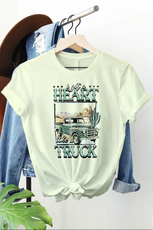 Western Heart Like a Truck Graphic Tee Rebel Stitch Necklaces