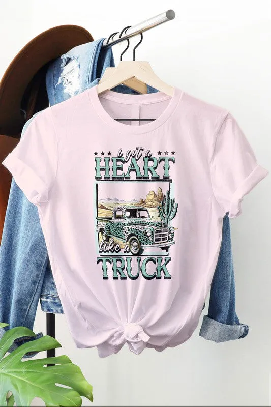 Western Heart Like a Truck Graphic Tee Rebel Stitch Necklaces