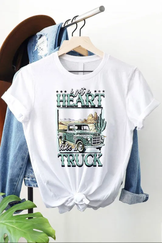 Western Heart Like a Truck Graphic Tee Rebel Stitch Necklaces