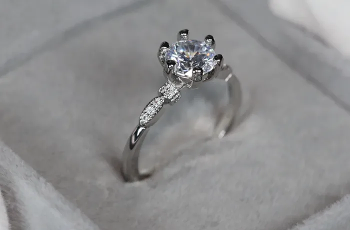 Womens Diamond Engagement Ring Womens Silver Diamond Wedding Ring Lab Diamonds London Rings