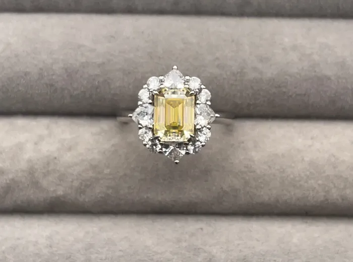 Yellow Moissanite Diamond Engagement Ring 20 CT Ring Yellow Diamond Engagement Ring Yellow Diamond Ring Yellow Moissanite Ring Minx London Rings