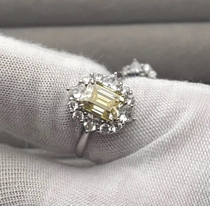 Yellow Moissanite Diamond Engagement Ring 20 CT Ring Yellow Diamond Engagement Ring Yellow Diamond Ring Yellow Moissanite Ring Minx London Rings