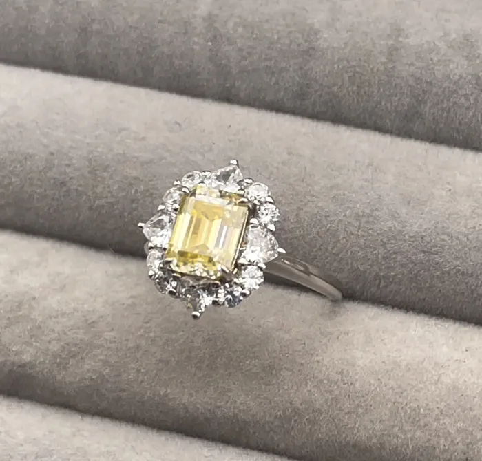 Yellow Moissanite Diamond Engagement Ring 20 CT Ring Yellow Diamond Engagement Ring Yellow Diamond Ring Yellow Moissanite Ring Minx London Rings