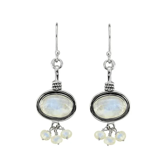 YoTreasure 188 Rainbow Moonstone Gemstone Earrings Earrings
