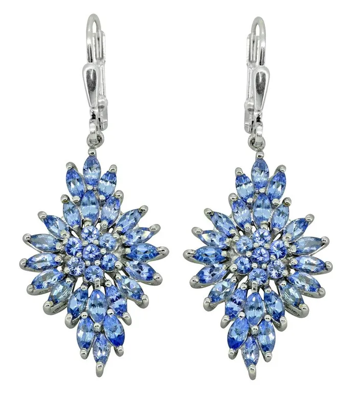 YoTreasure Blue Tanzanite Earrings Solid 925 Sterling Silver Gemstone Jewelry Earrings