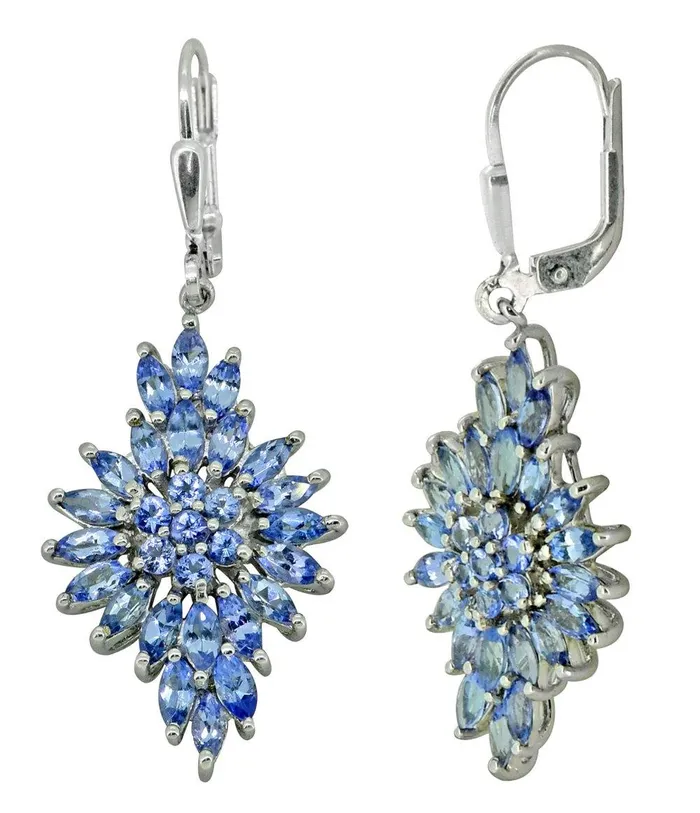 YoTreasure Blue Tanzanite Earrings Solid 925 Sterling Silver Gemstone Jewelry Earrings