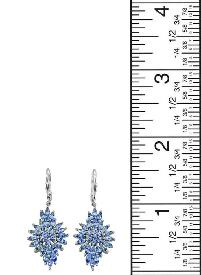 YoTreasure Blue Tanzanite Earrings Solid 925 Sterling Silver Gemstone Jewelry Earrings