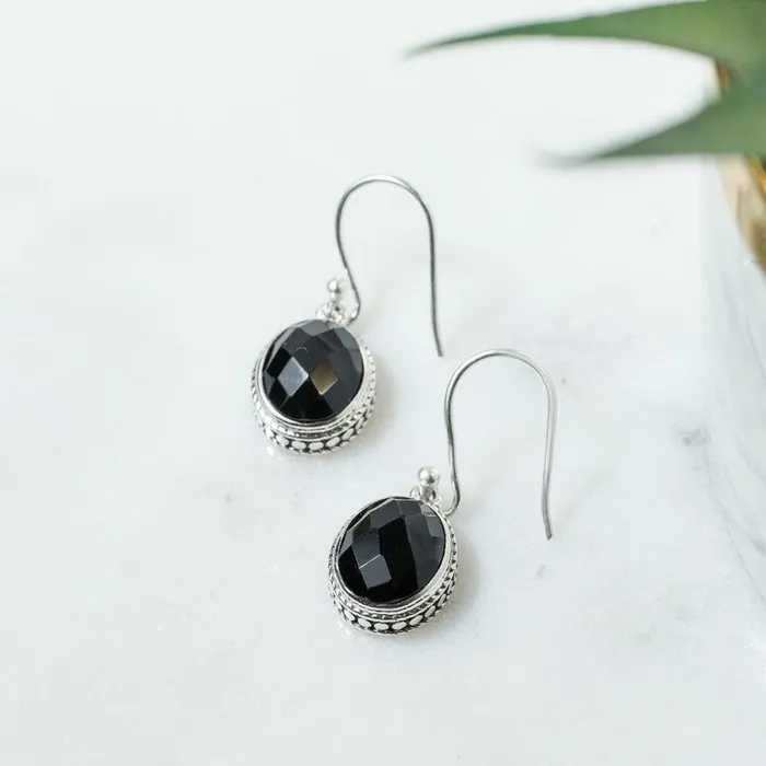 YoTreasure Earrings Black Onyx Solid 925 Sterling Silver Dangle Earrings YoTreasure Earrings Black Onyx Solid 925 Sterling Silver Dangle Earrings
