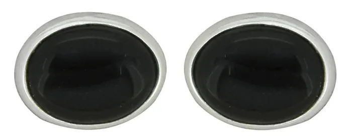 YoTreasure Earrings Black Onyx Solid 925 Sterling Silver Stud Earrings