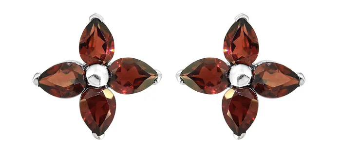 YoTreasure Earrings Garnet 925 Sterling Silver Dangle Earrings
